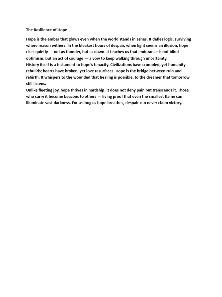The Enduring Power of Hope | PDF