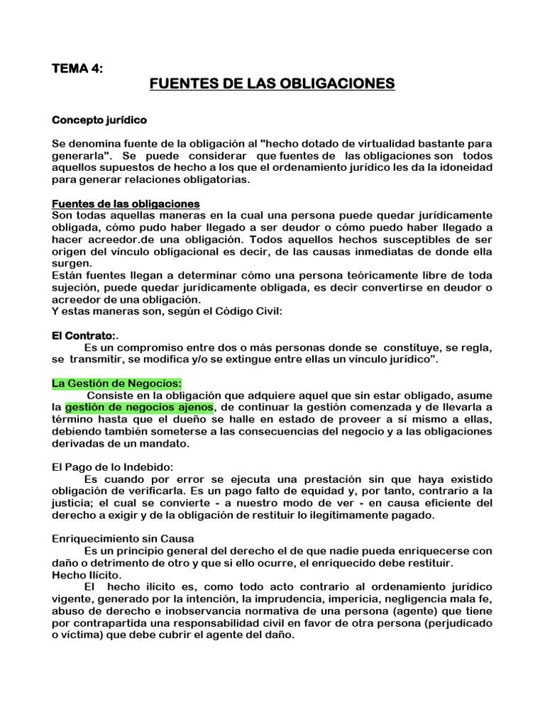 Fuentes de Las Obligaciones | PDF | Pagos | Justicia