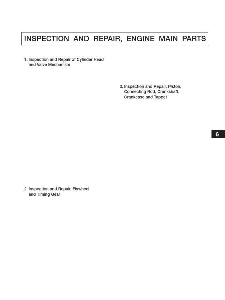 Engine Main Parts Inspection Guide | PDF | Belt (Mechanical) | Piston