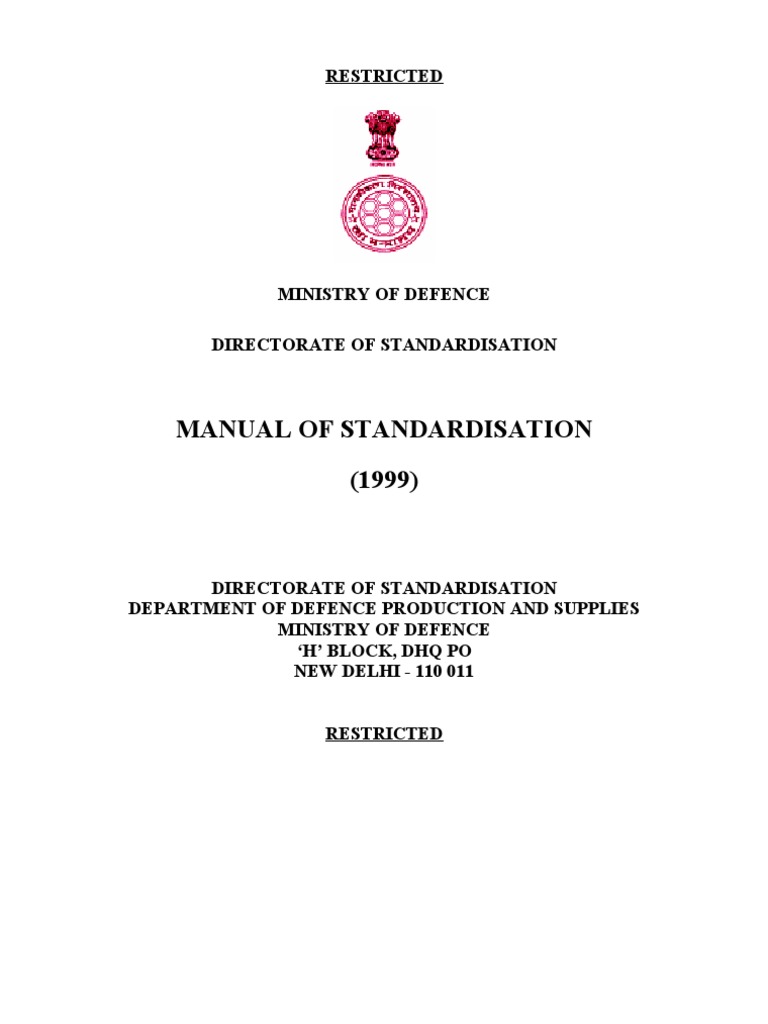 Manual of Defence Standardisation 1999 | PDF | Specification (Technical ...