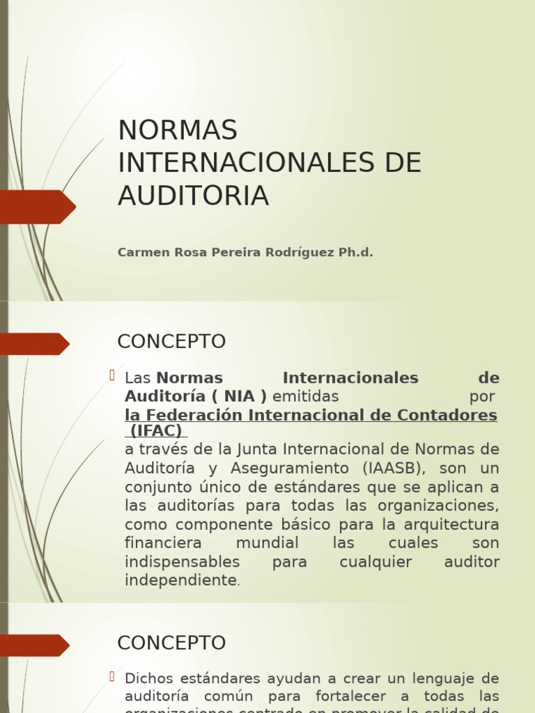 Normas Internacionales de Auditoría | PDF | Auditoría | Contralor