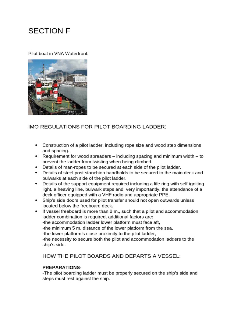 Pilot Ladder Regulations and Procedures | PDF | Ships | Boats