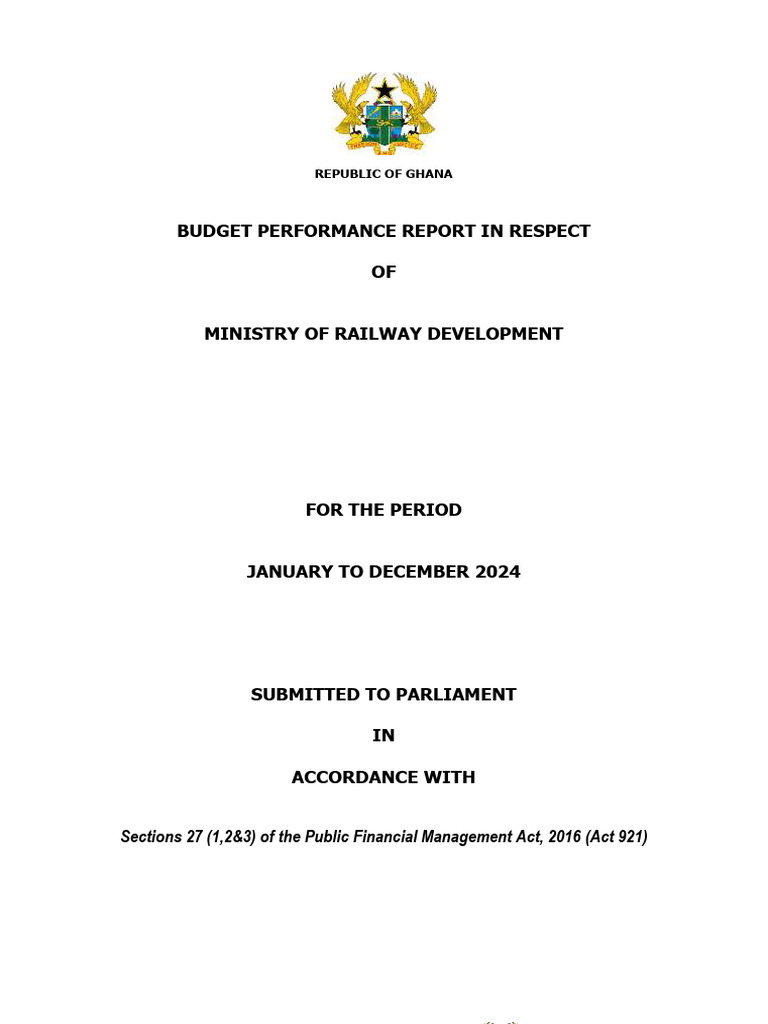 MoRD 2024 Annual Budget Performance Report | PDF | Rail Transport ...