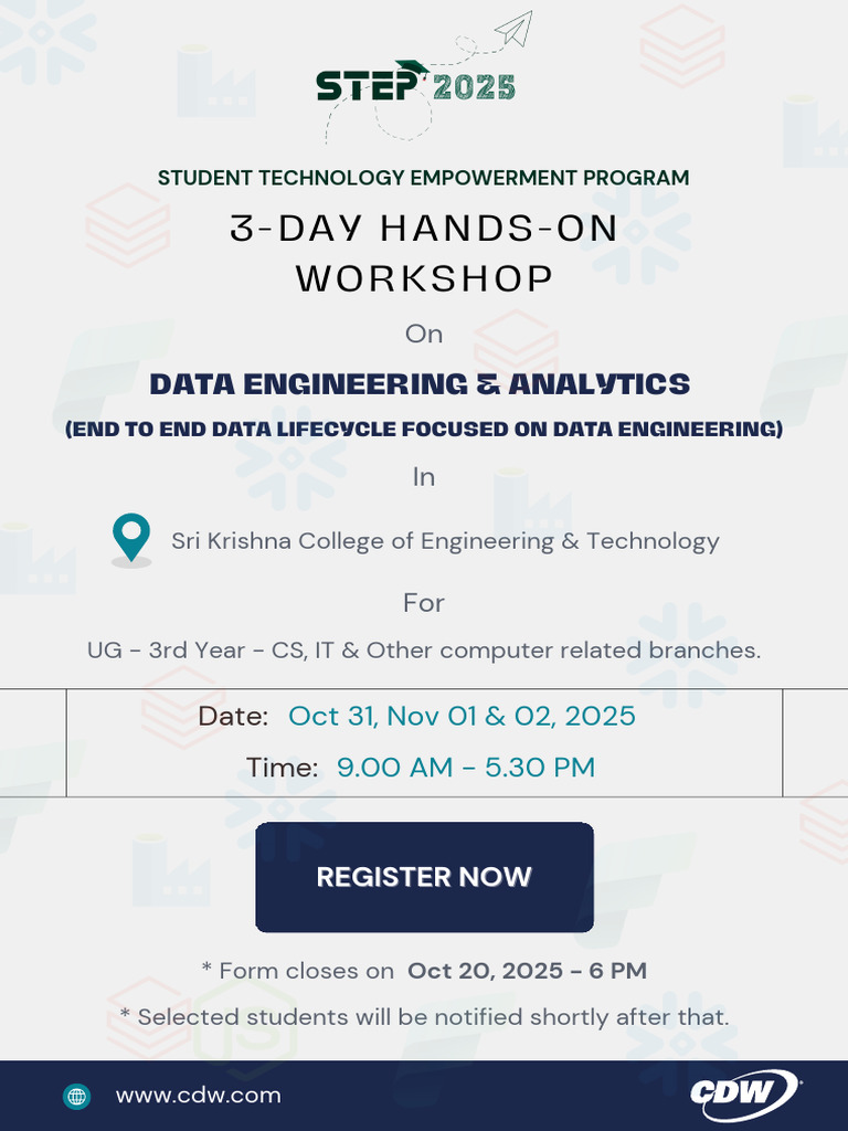 Data Engineering Workshop Registration | PDF