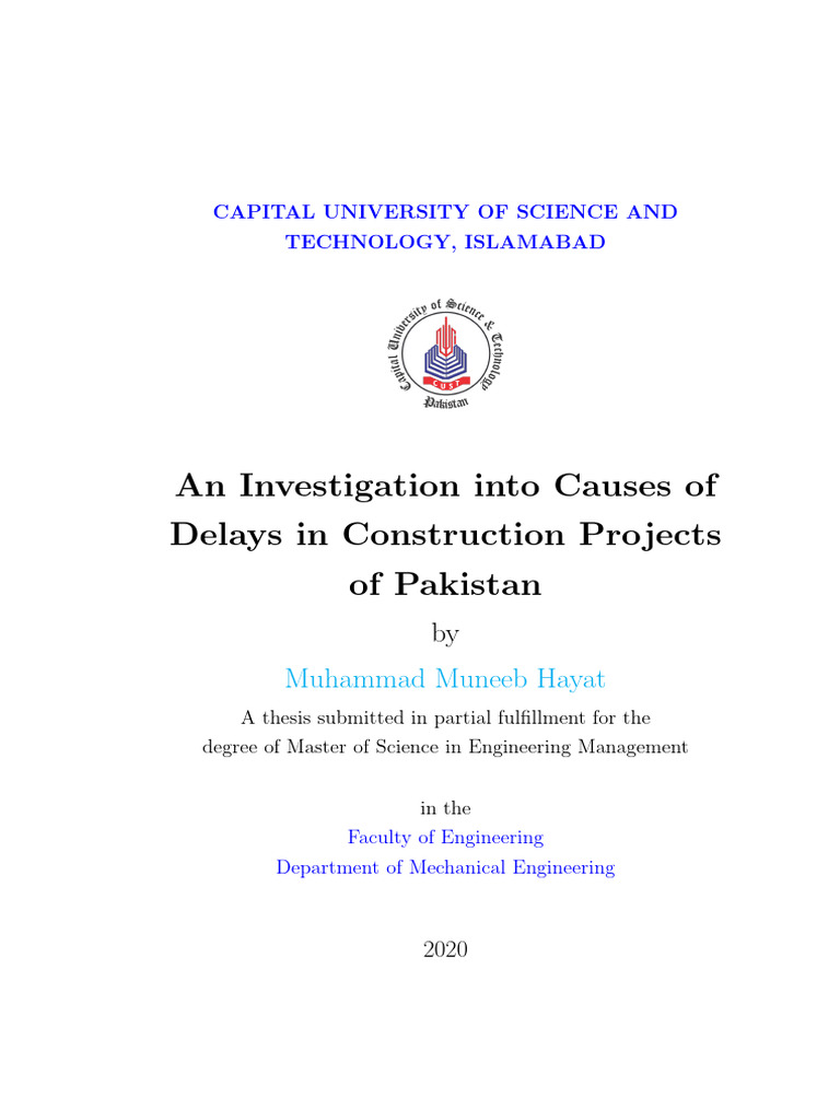 Delay in Dams Consrtuction | PDF | Thesis | Life Cycle Assessment