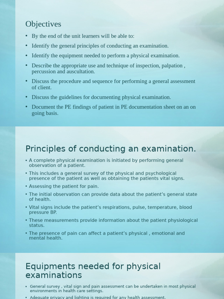 Physical Examination Techniques Guide | PDF | Physical Examination | Hand