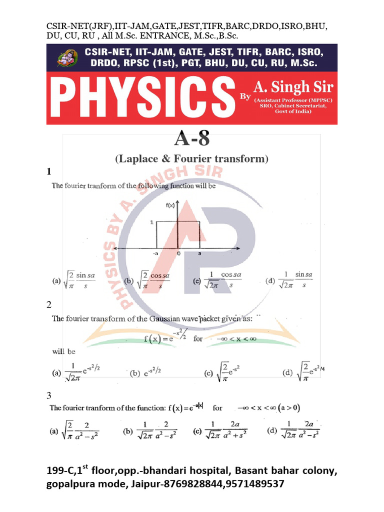 Fourier Transform Exam Questions | PDF