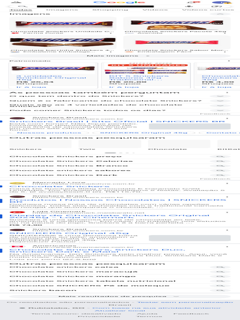 Variedades e Preços do Chocolate Snickers | PDF | Chocolate | Confeitaria