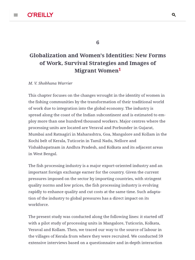 Globalization and Women's Identities - New Forms of Work, Survival ...