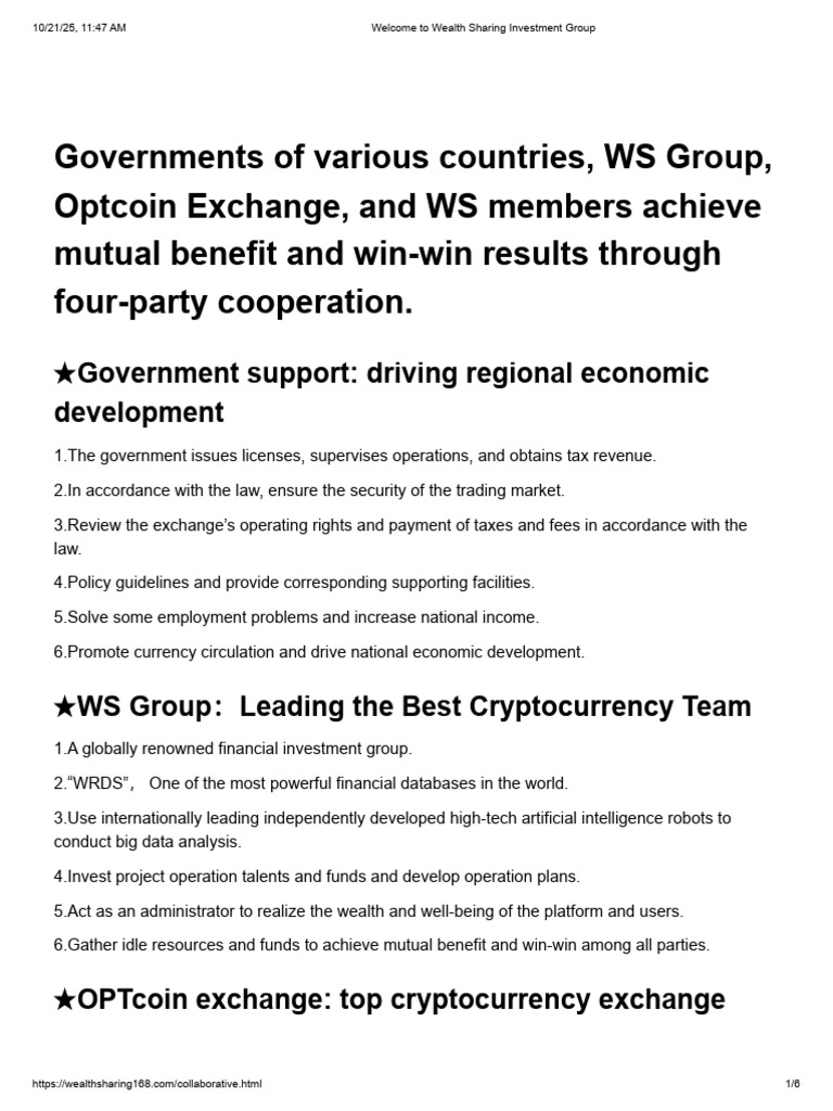 WS Win-Win System | PDF | Investing | Cryptocurrency