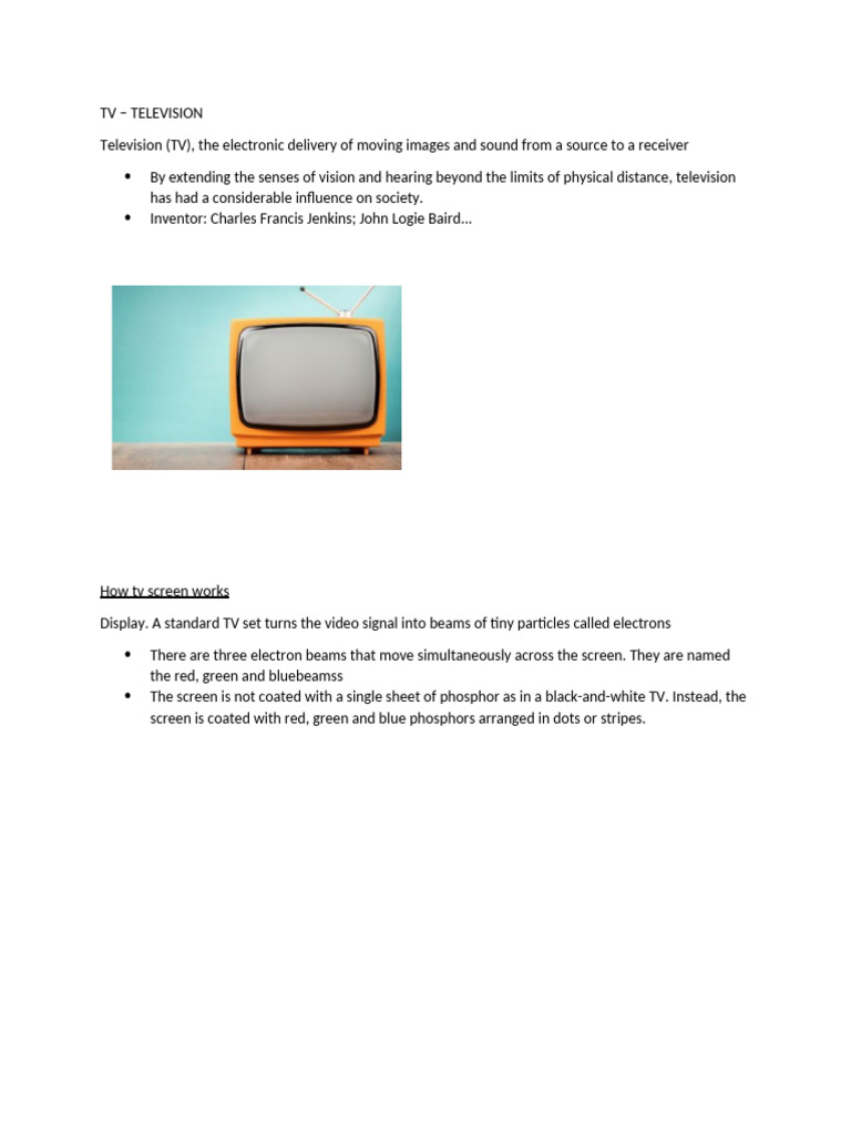 Understanding How Television Works | PDF