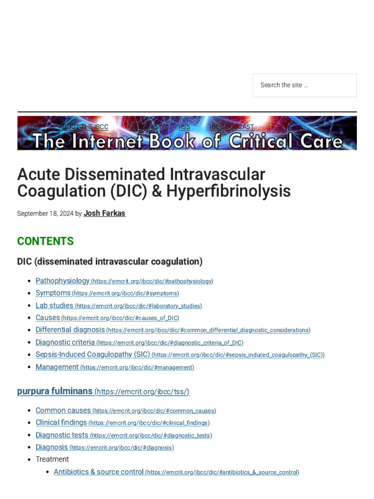 Understanding DIC and Hyperfibrinolysis | PDF | Coagulation | Thrombus