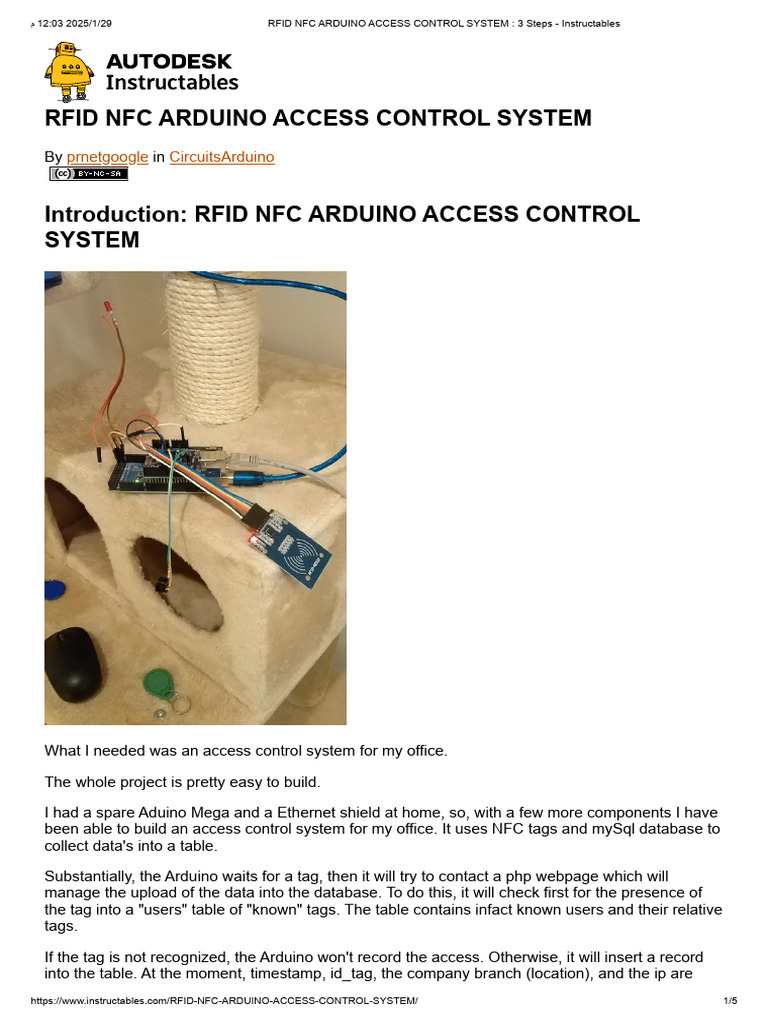 RFID NFC Arduino Access Control Guide | PDF | Access Control | Arduino
