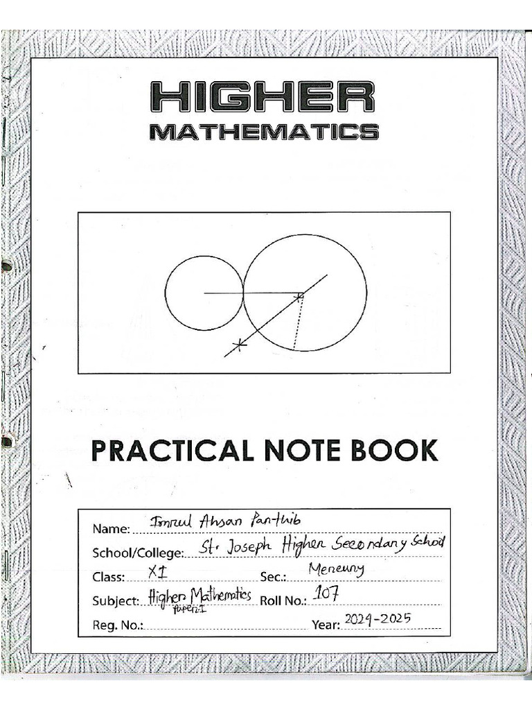 Higher Math Practical Inter - (1st Year+2nd Year) | PDF