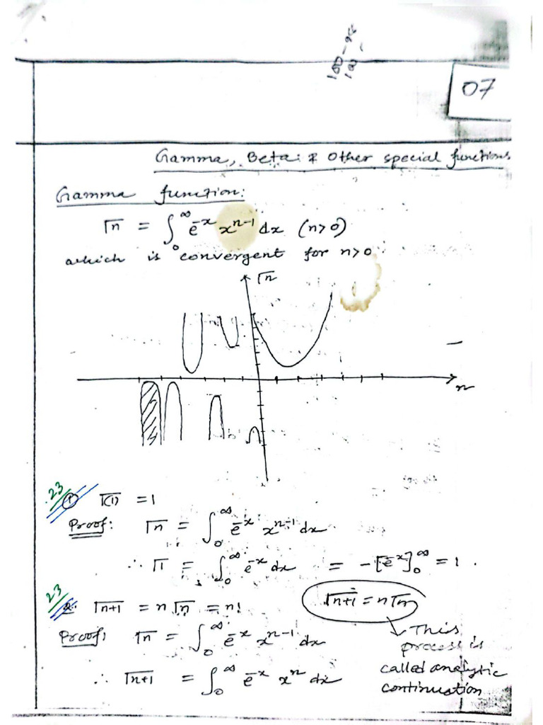 MAT125 Gamma and Beta Function | PDF