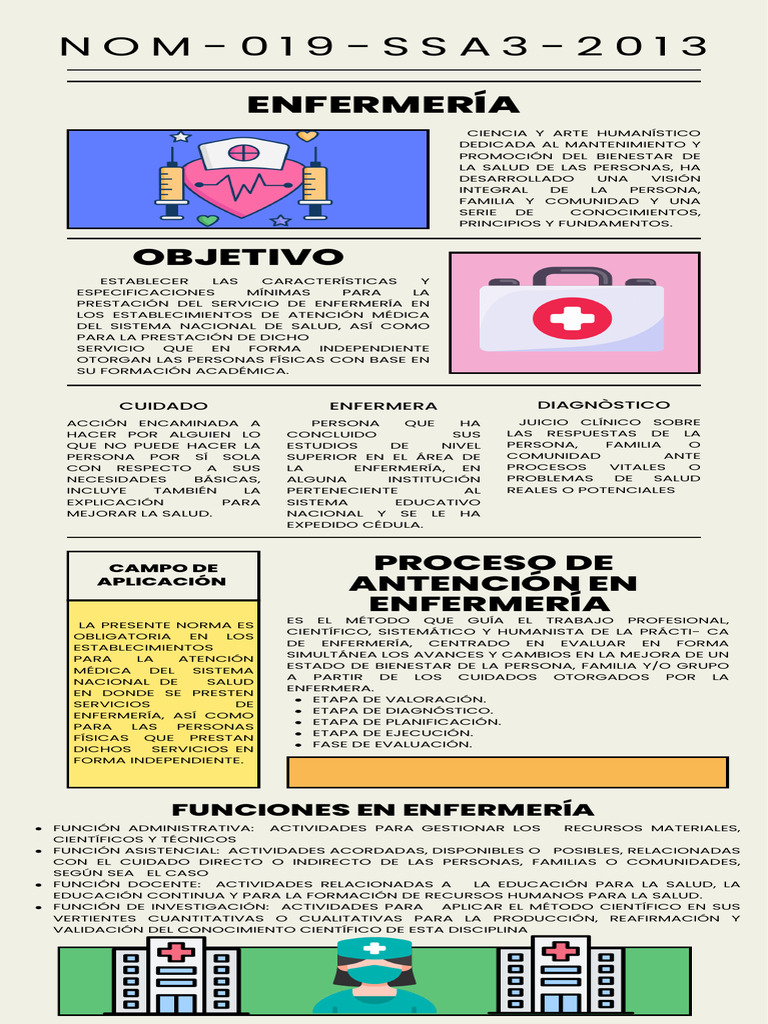 Infografía sobre la Norma 019 en Enfermería | PDF | Enfermería