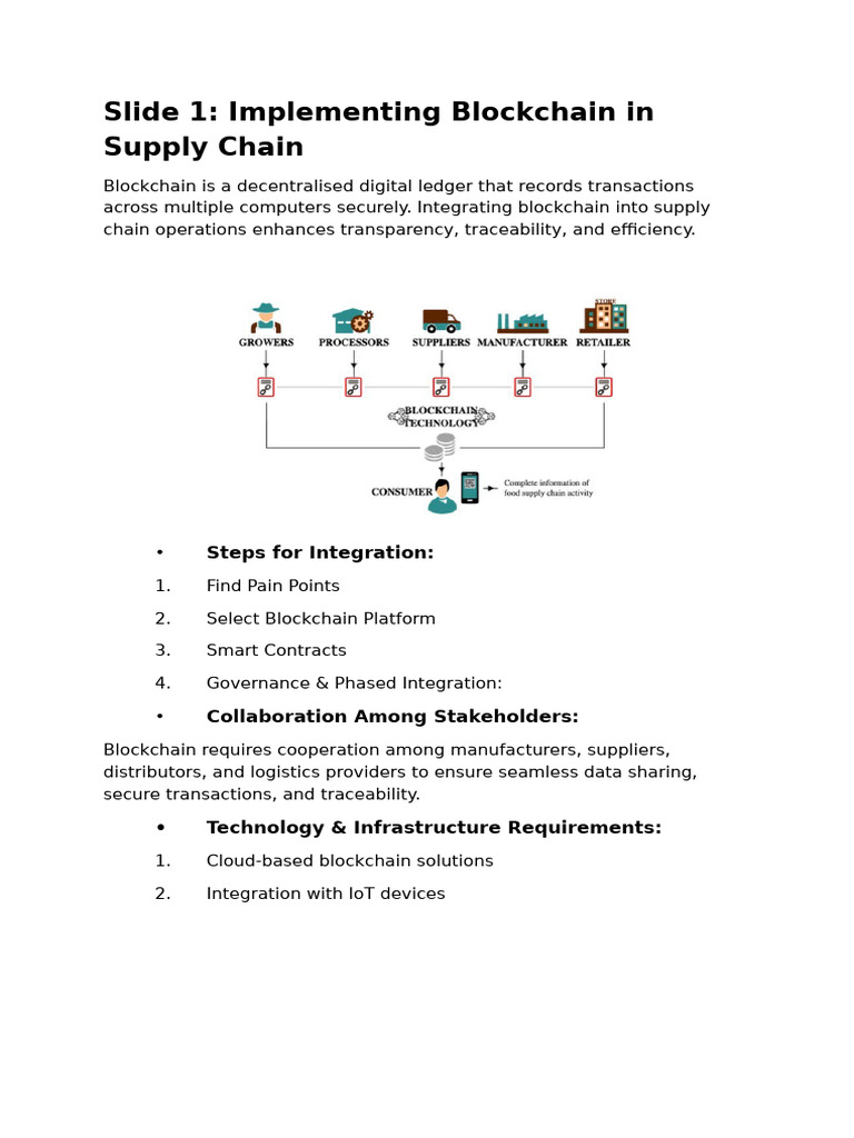Blockchain Integration in Supply Chains | PDF | Supply Chain | Internet ...
