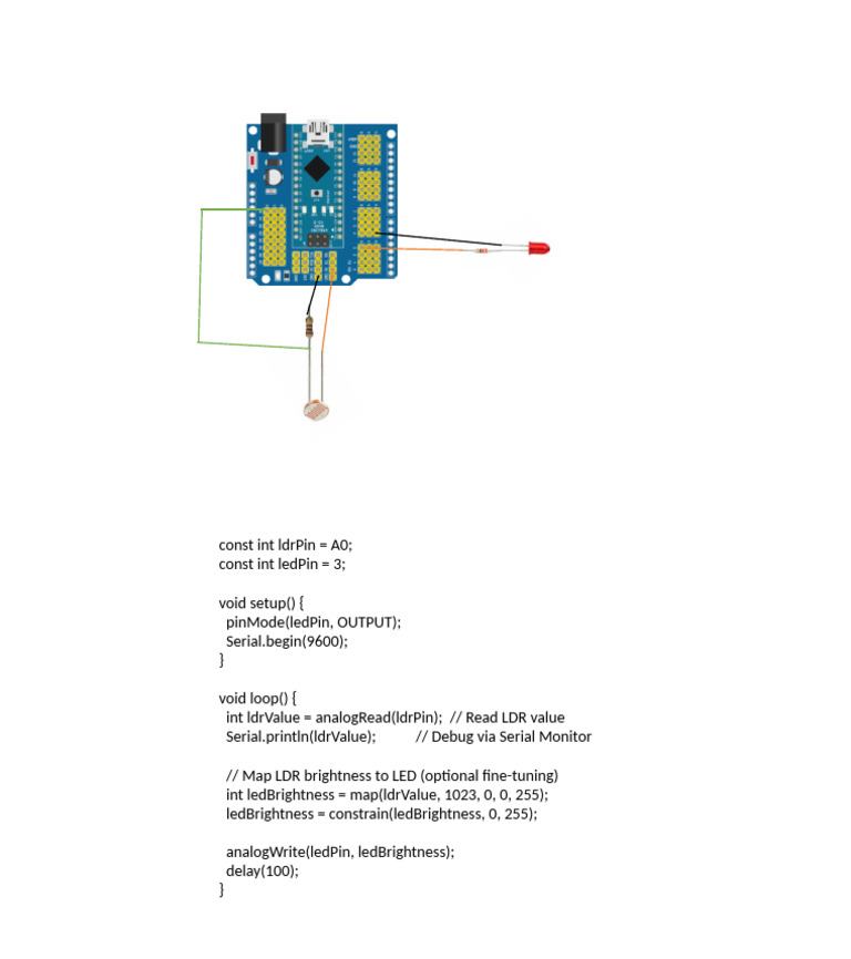 Arduino LDR LED Control Code | PDF
