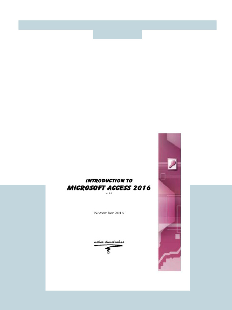 Introduction To MS Access 2016 v3 1 Nikos Dimitrakas Online PDF | PDF ...
