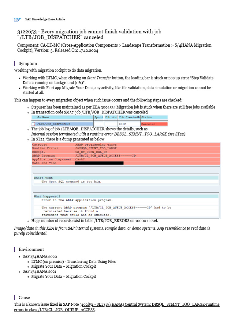 Migration Job Validation Error Fix | PDF | Data | Computer Engineering