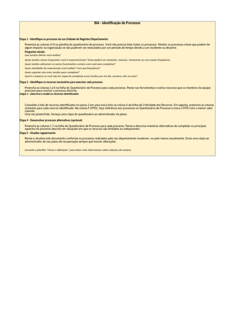 Unit BIA Questionnaire | PDF | Plataforma como serviço | Tecnologia da ...