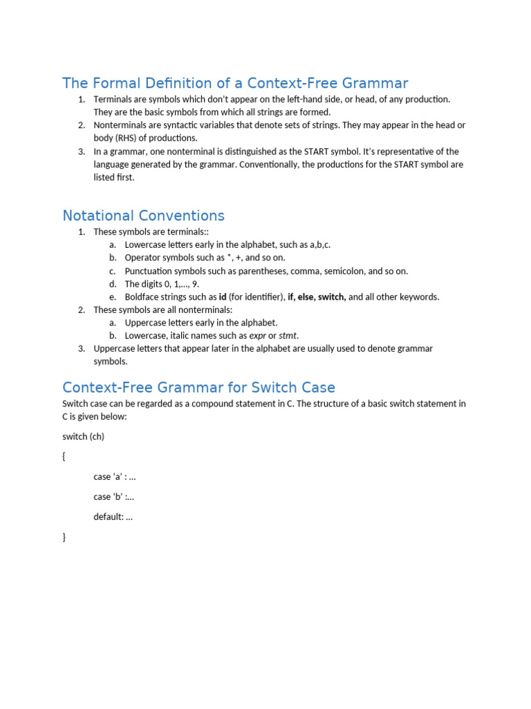 CFG For Switch | PDF