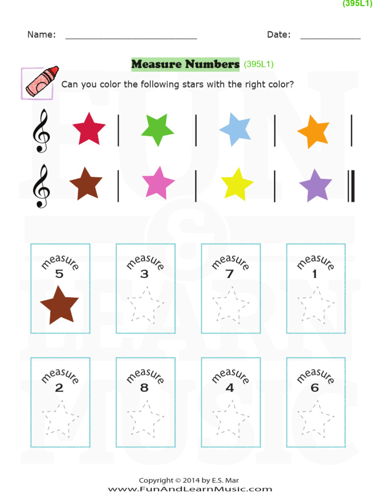 Colorful Music Measure Activity | PDF