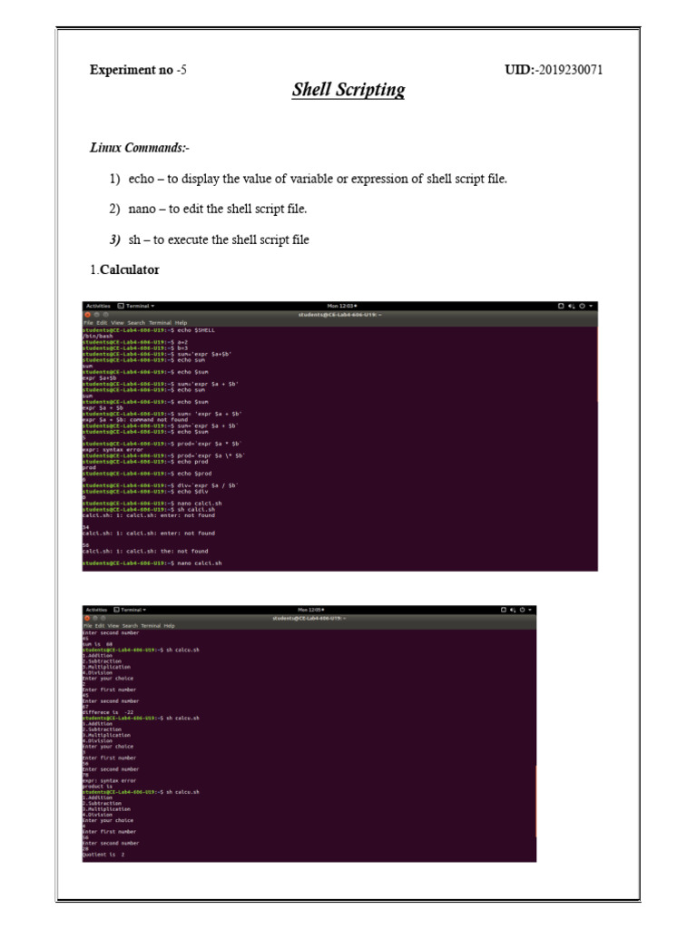 Shell Scripting Basics and Examples | PDF