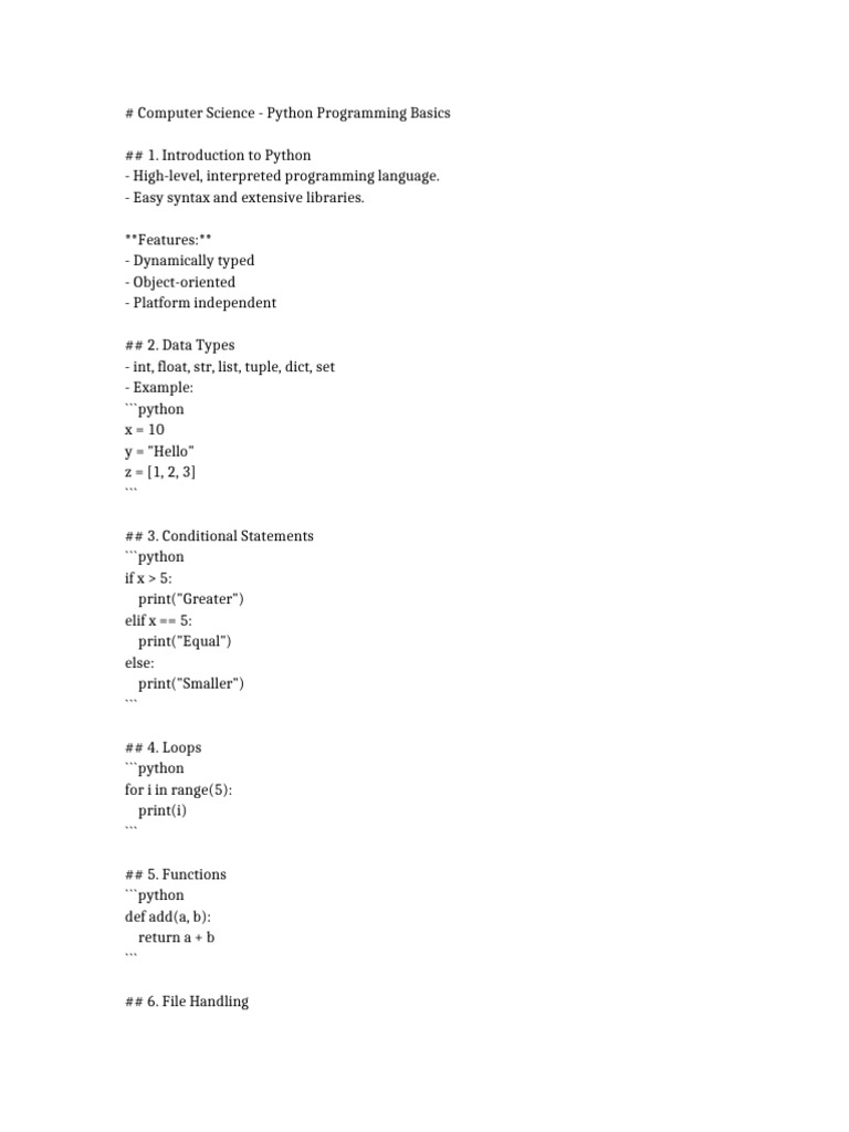 Python Programming Basics Guide | PDF