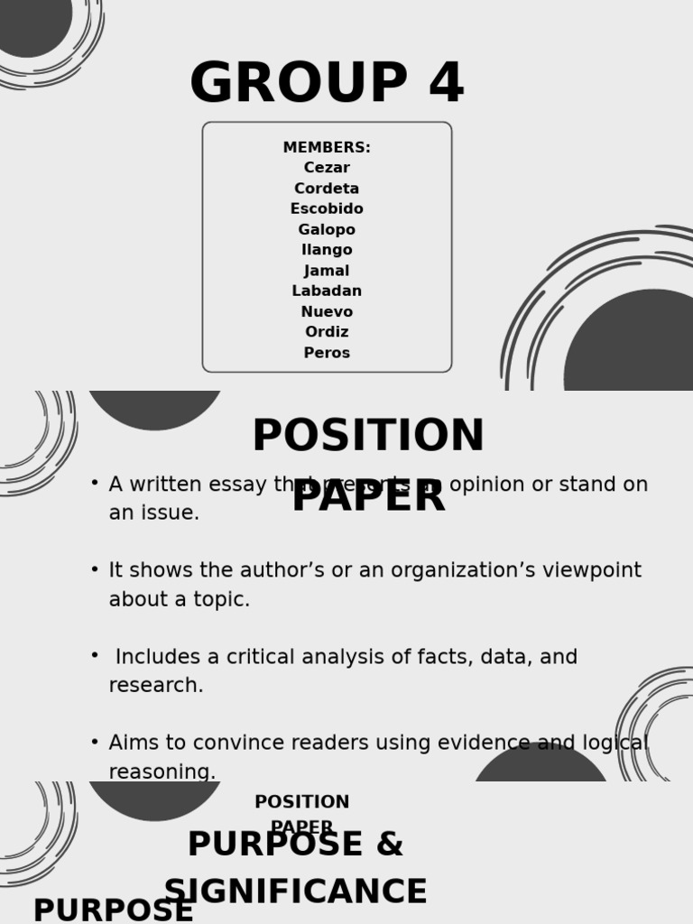 Position Paper Writing Guide | PDF | Argument | Critical Thinking