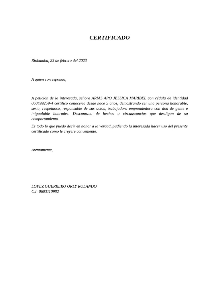 Certifica D 1 | PDF