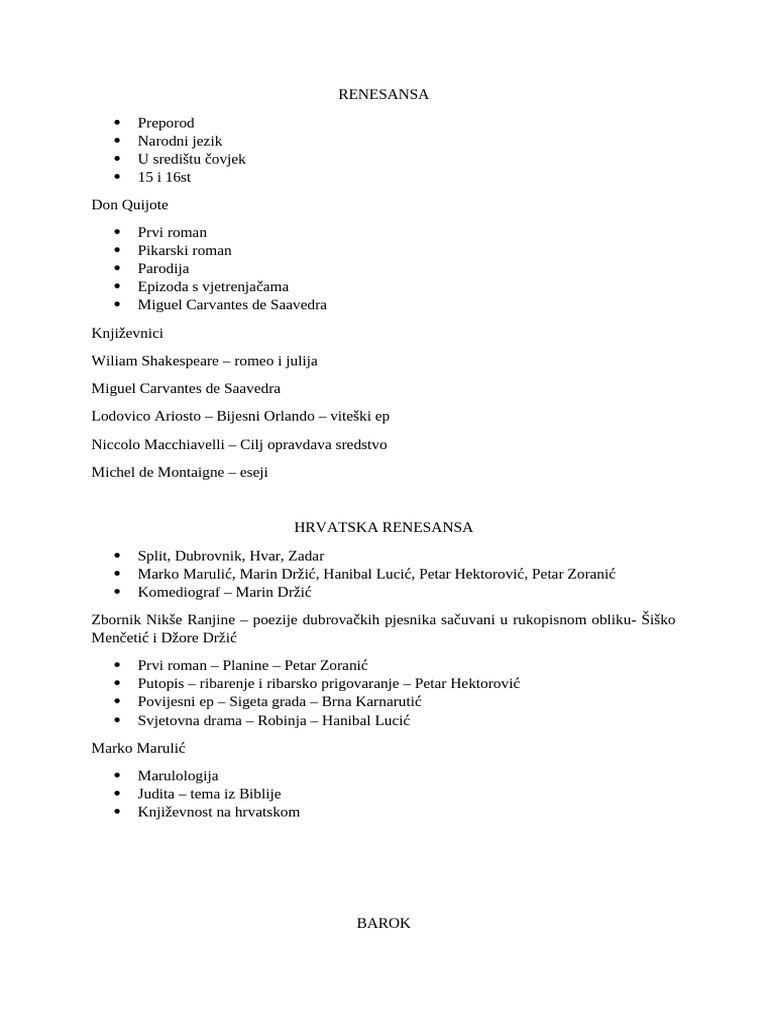 Renesansa, Barok | PDF