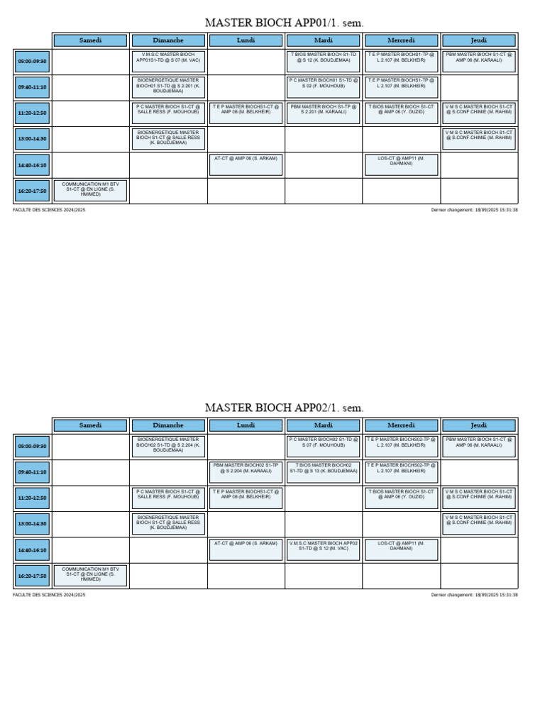 Master Programs Schedule 2024/2025 | PDF