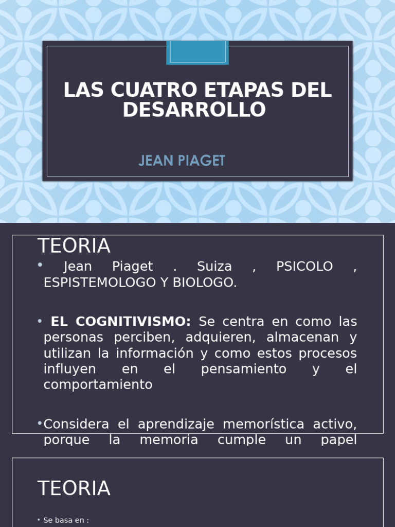 Etapas del Desarrollo Cognitivo de Piaget | PDF