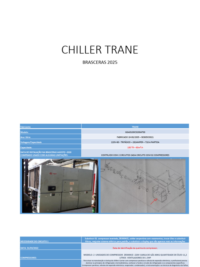 Chiller Trane | PDF | Refrigeração | Eletrônicos