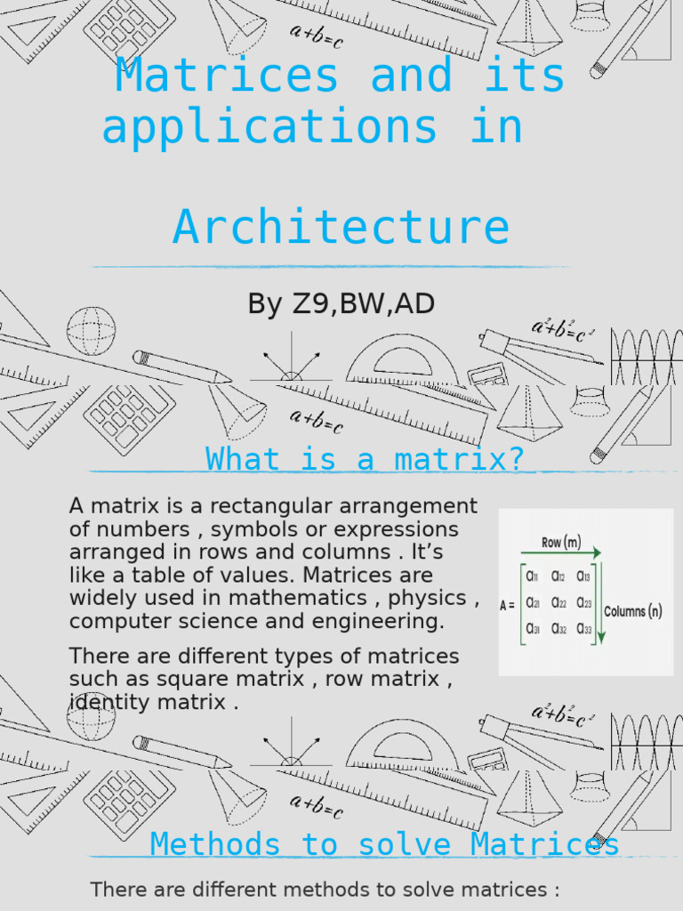 Matrices and Its Applications in Architecture1 | PDF | Matrix ...