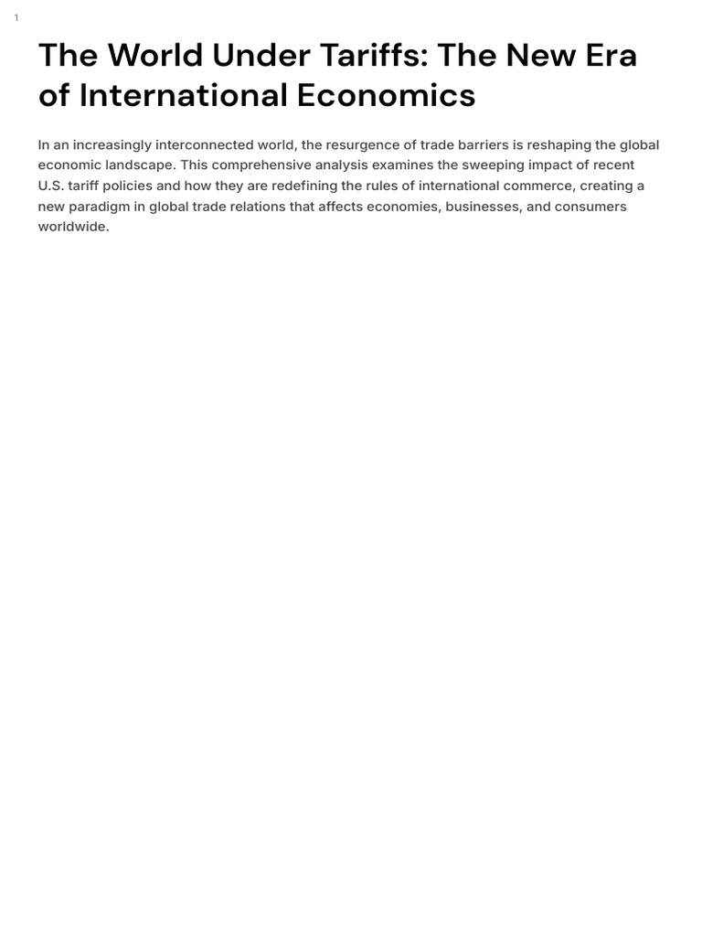 Impact of U.S. Tariffs on Global Trade | PDF | Tariff | Inflation