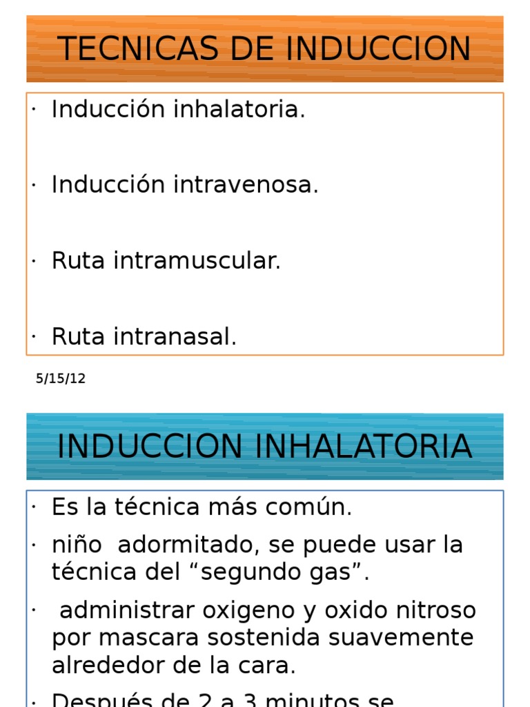 Tecnicas De Induccion De Anestesia Pdf
