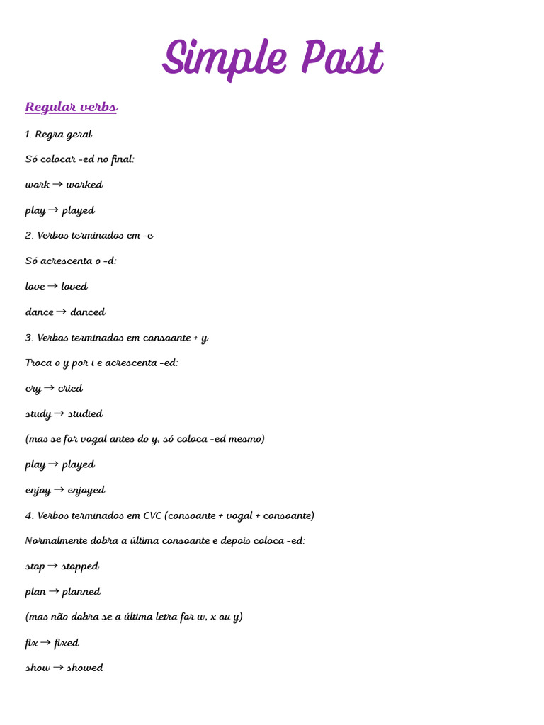 Simple Past - 20250930 - 205249 - 0000 | PDF