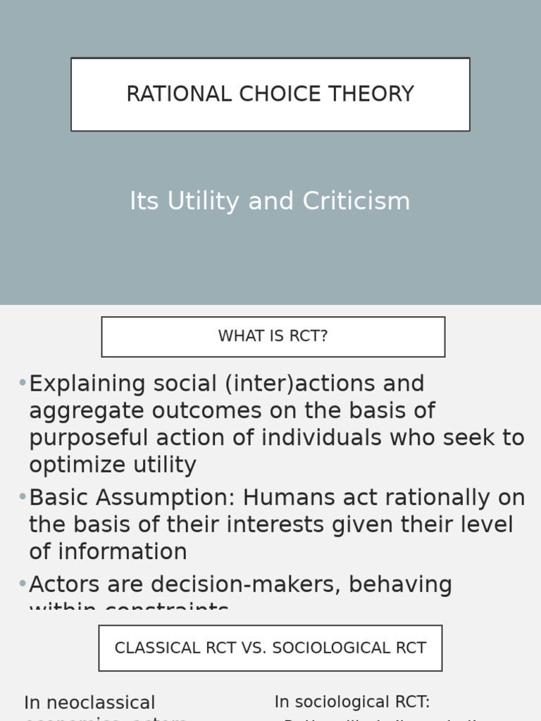 Understanding Rational Choice Theory | PDF | Decision Making ...