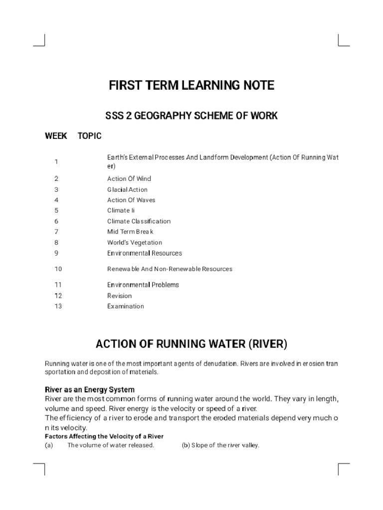 Sss 2 First Term Geography E-Note - Phoenix | PDF