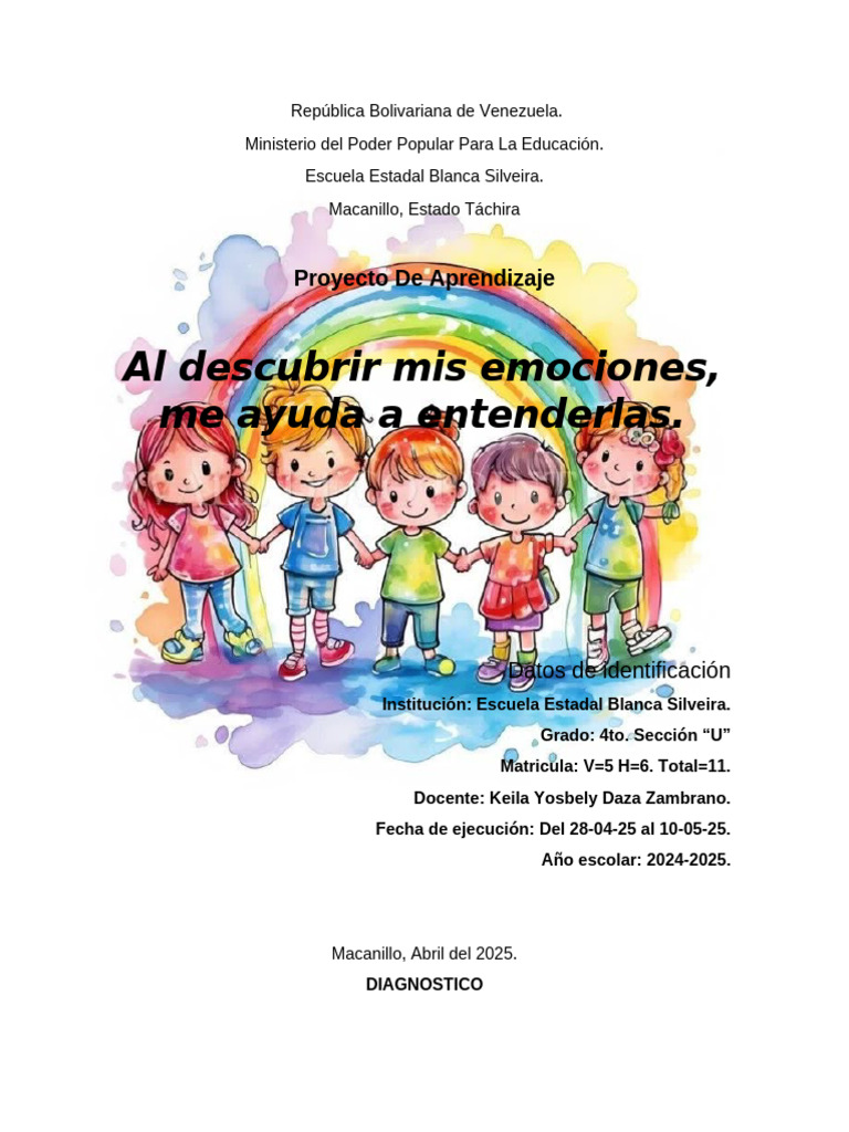 Proyecto de Las Emociones Keila | PDF | Aprendizaje | Las emociones