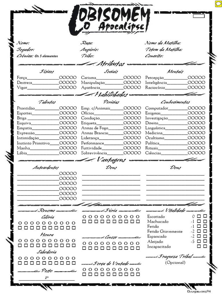 Ficha de Personagem para RPG | PDF