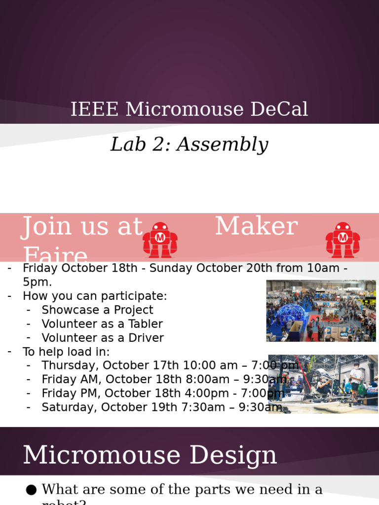 IEEE Micromouse Lab 2: Assembly Guide | PDF | Electricity | Electrical ...