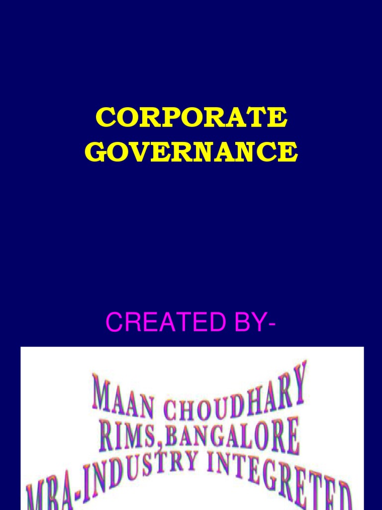 Corporate Governance Overview and Guidelines | PDF | Board Of Directors ...