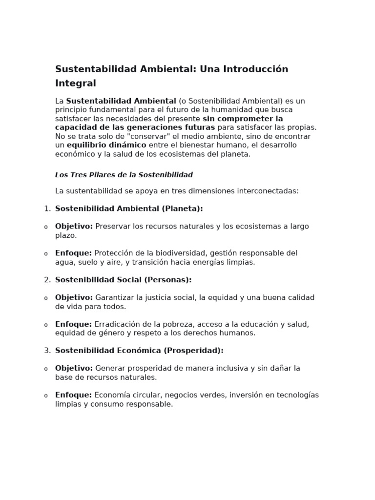 Sustentabilidad Ambiental | PDF | Sustentabilidad | Energía renovable