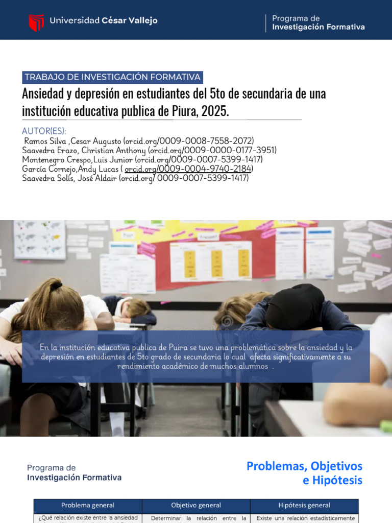 Ansiedad y Depresión en Estudiantes de Piura | PDF | Ansiedad ...