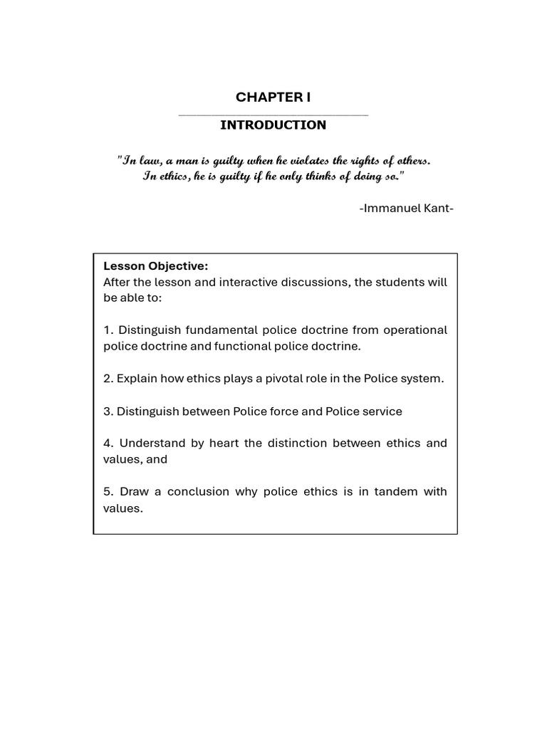 Understanding Police Ethics and Doctrine | PDF | Police | Integrity