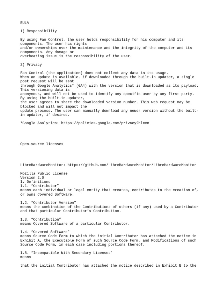 EULA Licenses | PDF | Free Software | License