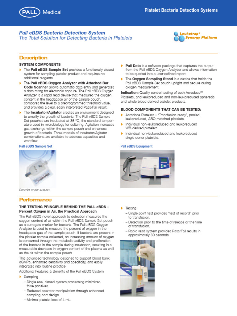 Platelet Bacteria Detection System Guide | PDF | Platelet | Barcode